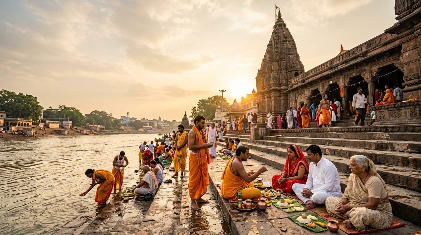 Gaya Vishnupad Temple and sacred pilgrimage destination for Pitru Karma